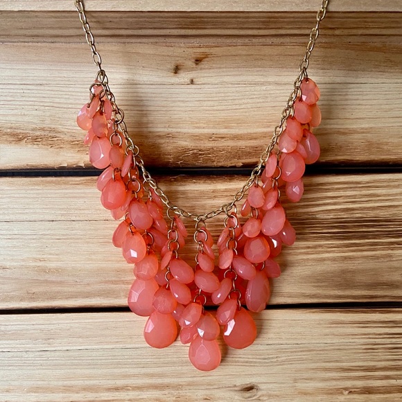 Charming Charlie Jewelry - Coral Teardrop Jewels Necklace